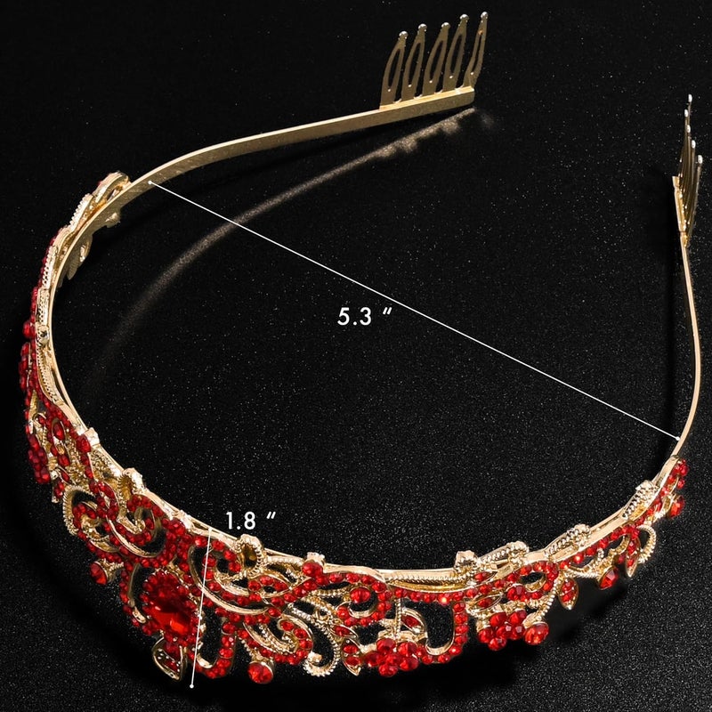 TAROSE Crowns for Women, Queen Crystal Gold Silver Tiaras with White Rhinestone and Combs, Goddess Crown for Wedding Bride Birthday Princess Bridal Shower Hair Accessories for Women - Image 2